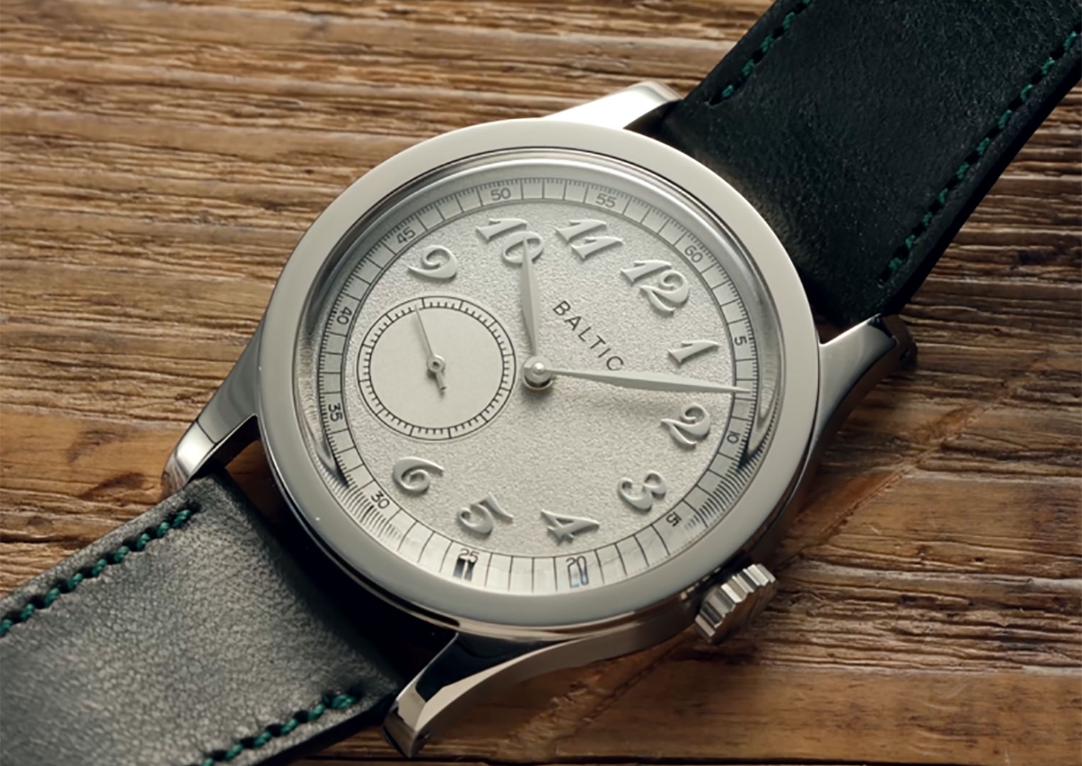 An understated silver-dialled model from Baltic's MR collection