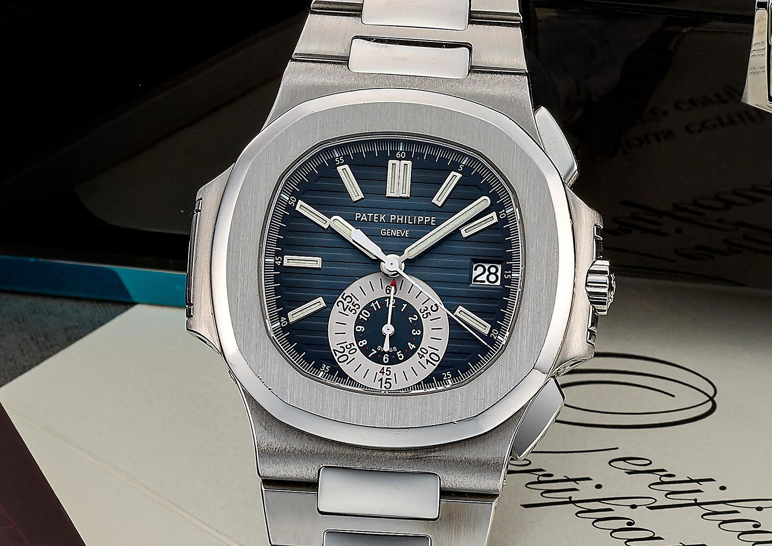 The first Nautilus chronograph, released to instant acclaim in 2006. Image courtesy of Bonhams