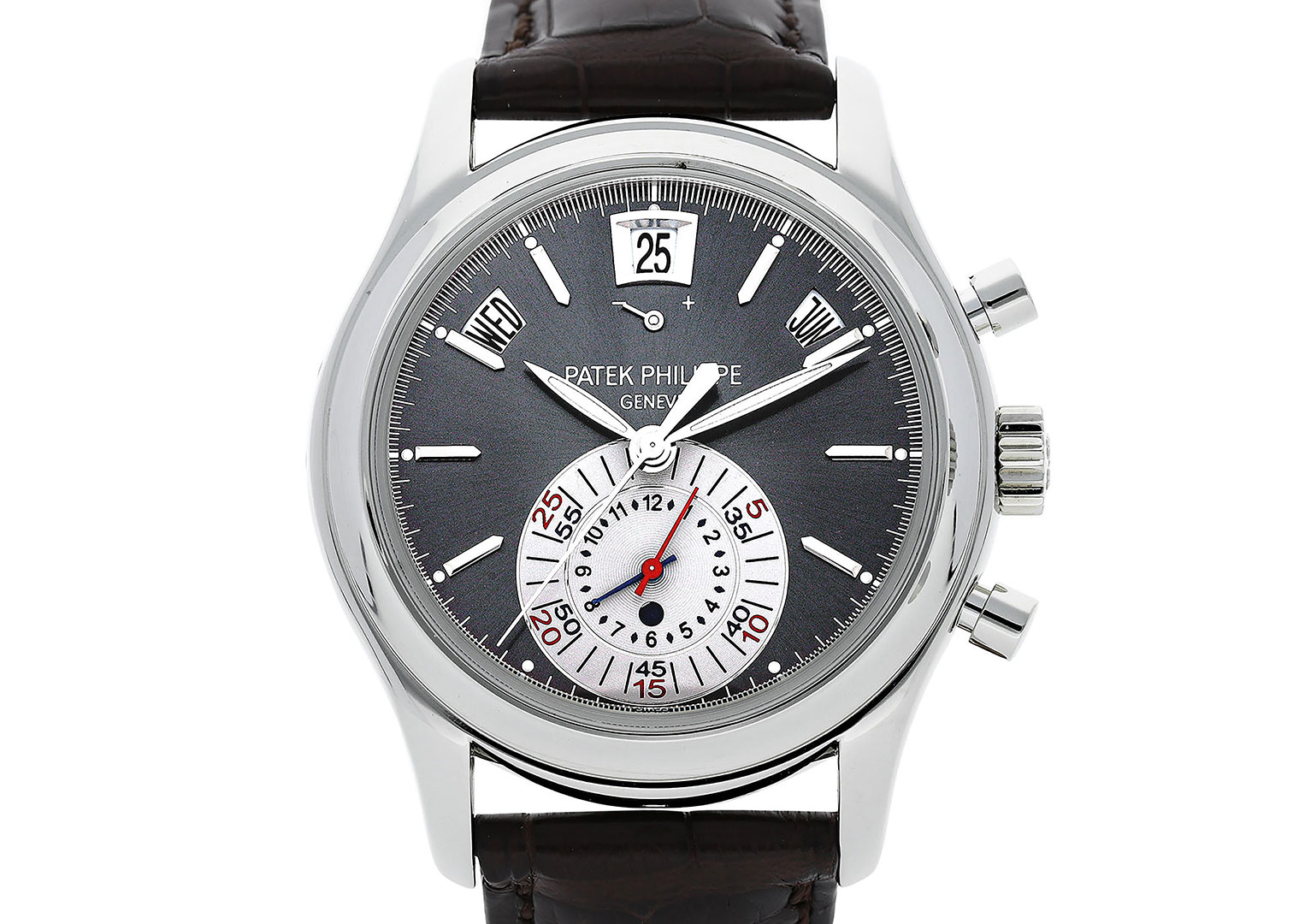 This model featured the brand's first in-house self-winding chronograph. Image courtesy of Bonhams