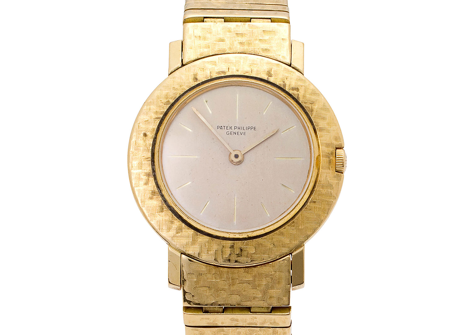 The disc-like case of the reference 2594 led to its "Disco Volante" nickname. Image courtesy of Bonhams