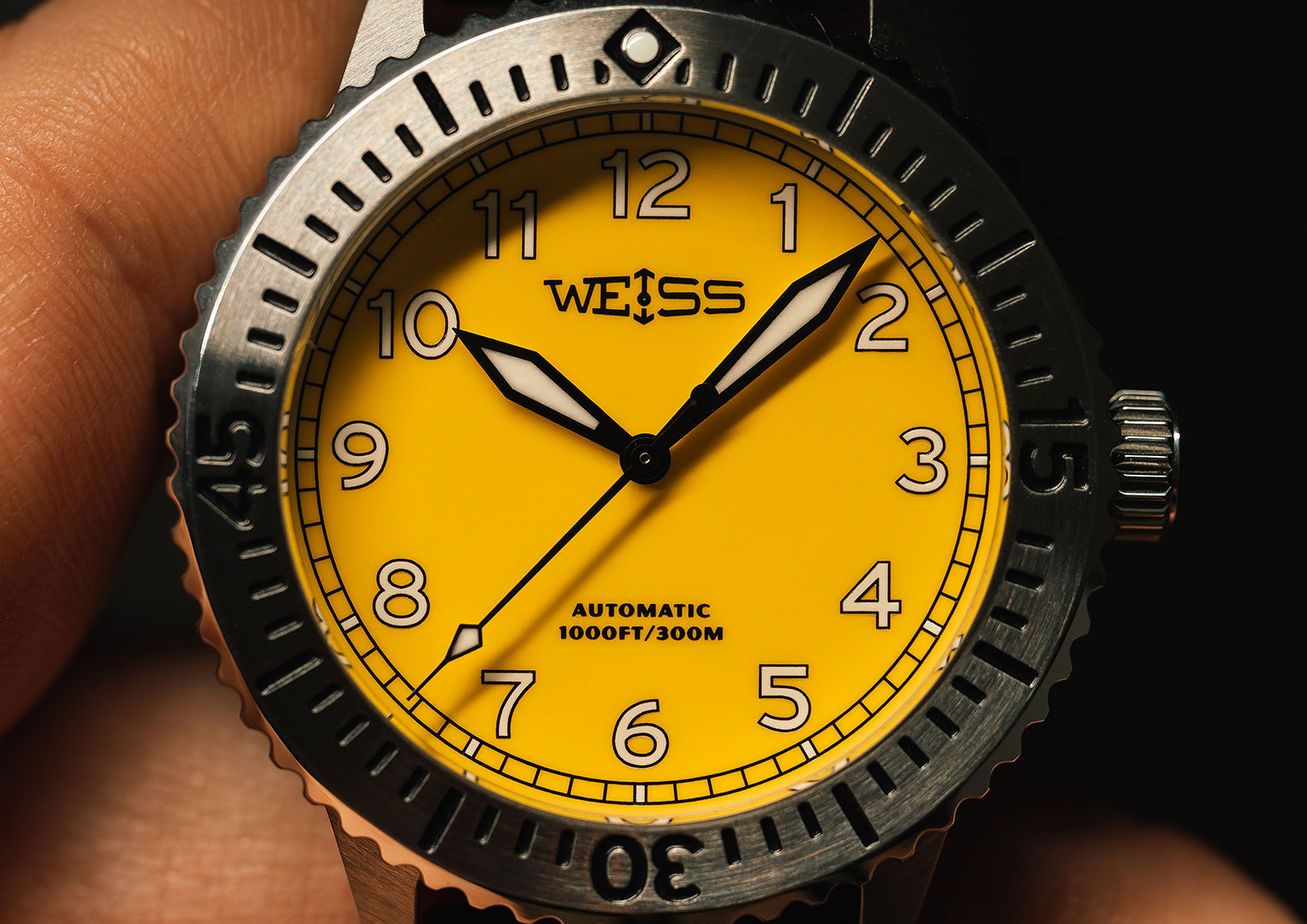Weiss' Standard Issue Dive Watch features an in-house movement